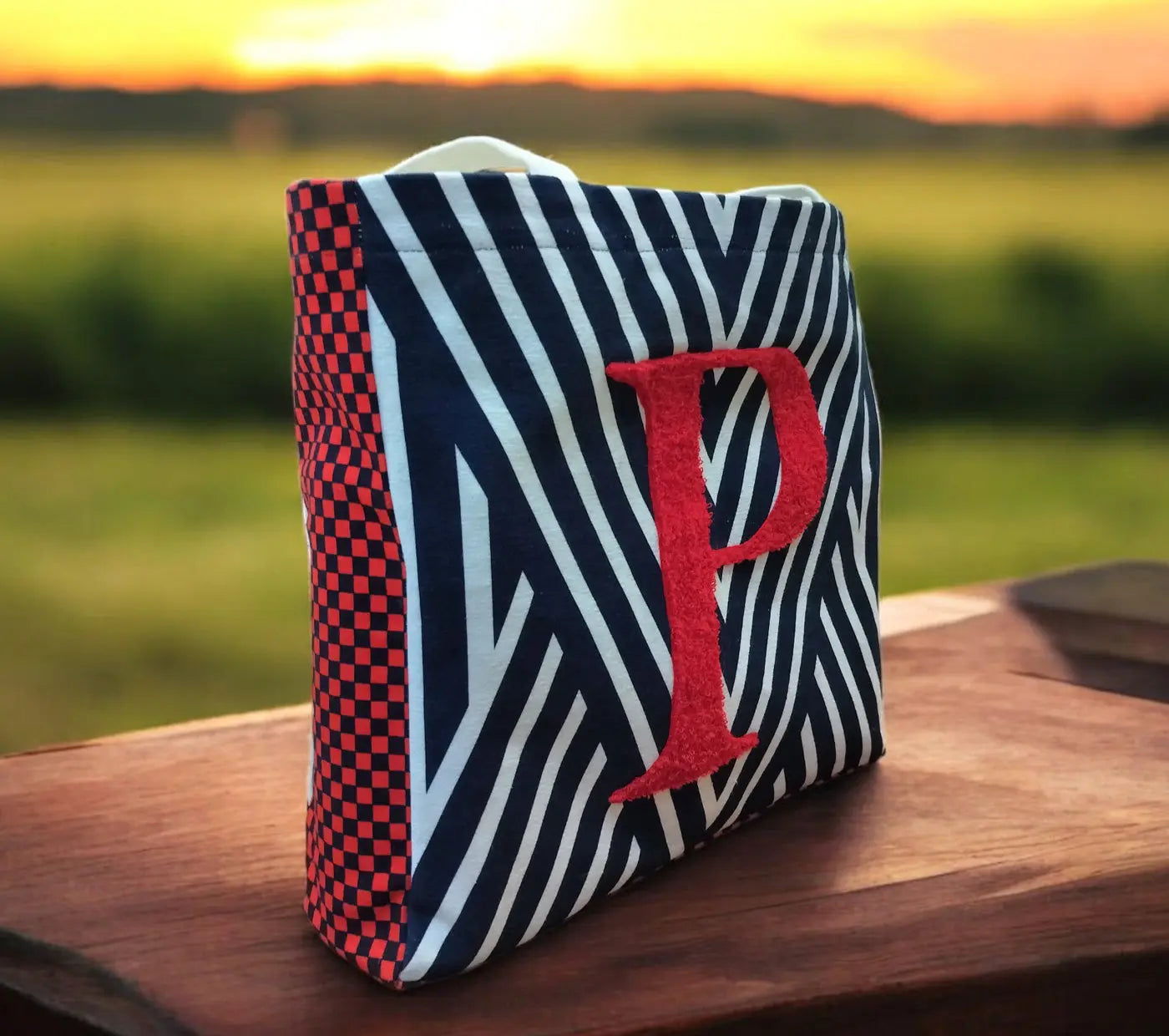 House of Omaya Printed Customizable Embroidery Name Initial Canvas Tote bag 34x36 cm. Personalized tote bag Name Initial tote bag Product vendor