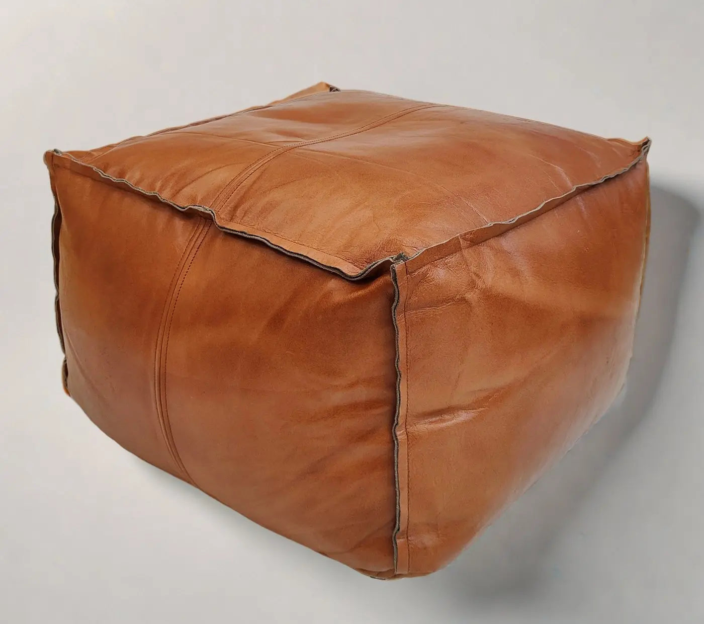 Leather Square Pouffe House of Omaya