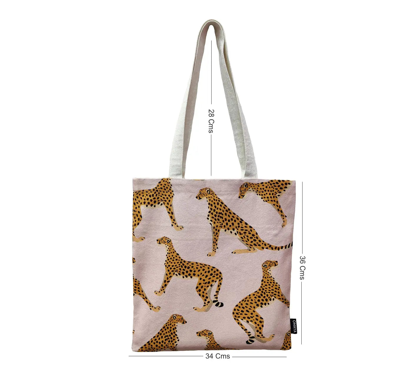 House of Omaya Leopard Print Canvas Tote Bag 34x36 cm. House of Omaya
