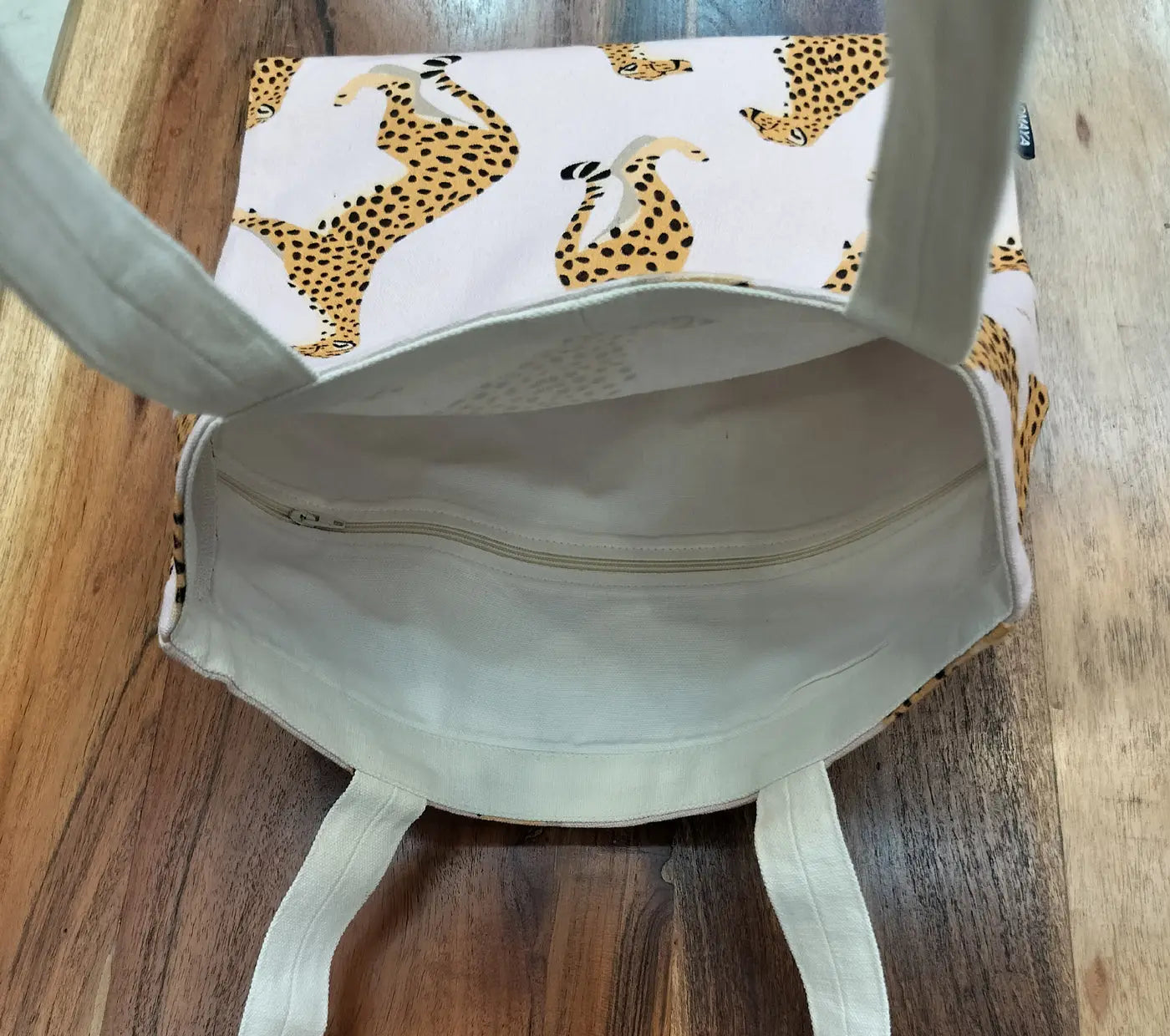 House of Omaya Leopard Print Canvas Tote Bag 34x36 cm. House of Omaya