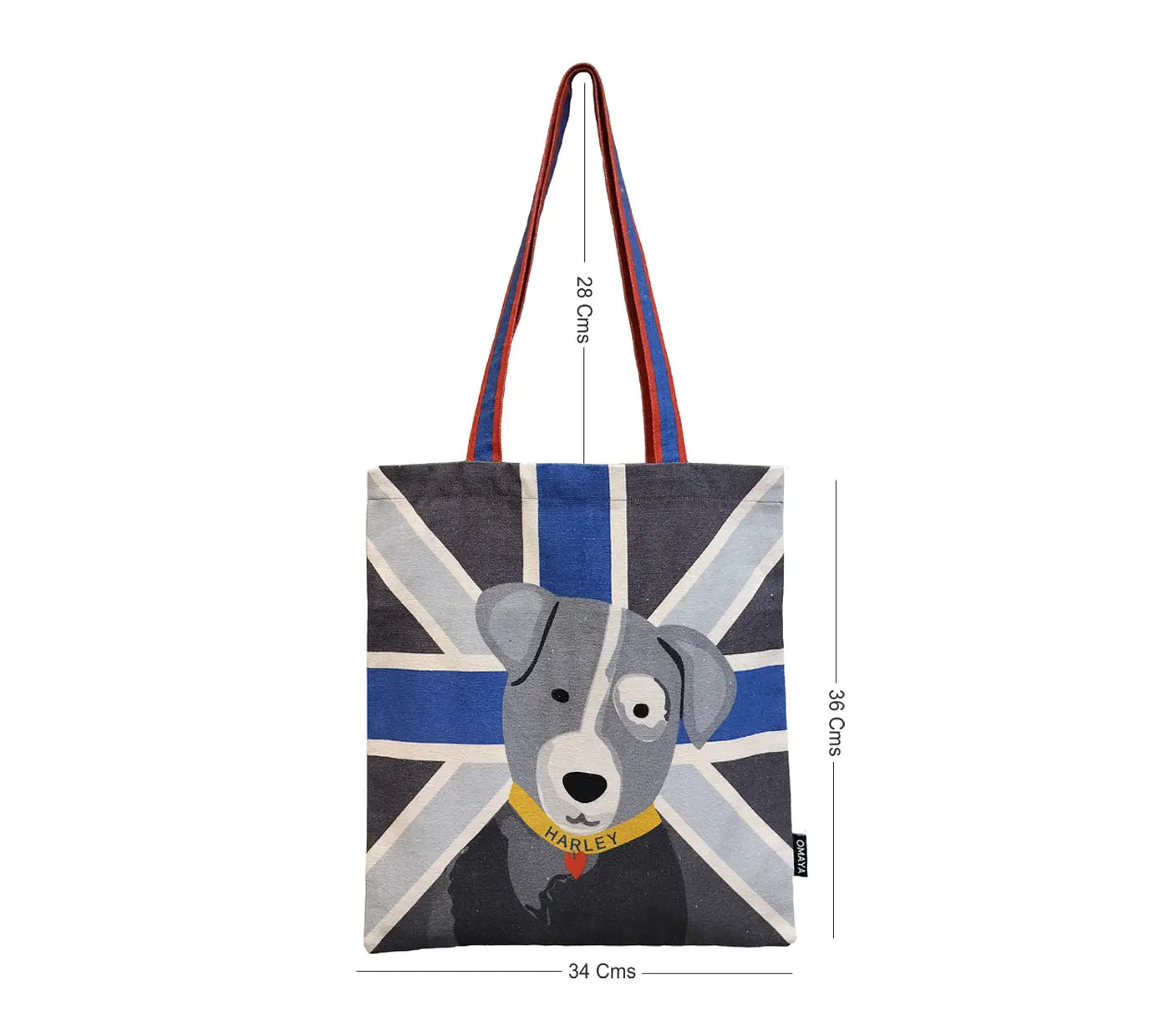 house of Omaya Printed Harley The Pet Blue Tote Bag 34x36 cm. House of Omaya