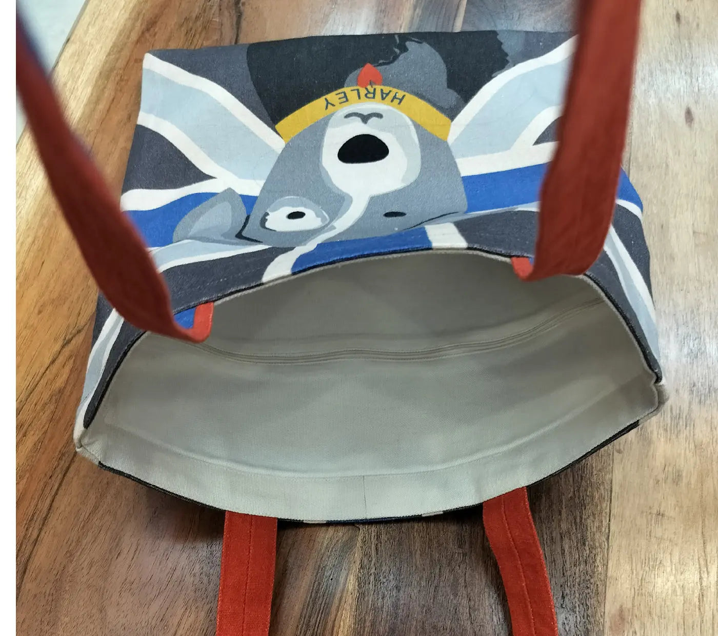 house of Omaya Printed Harley The Pet Blue Tote Bag 34x36 cm. House of Omaya