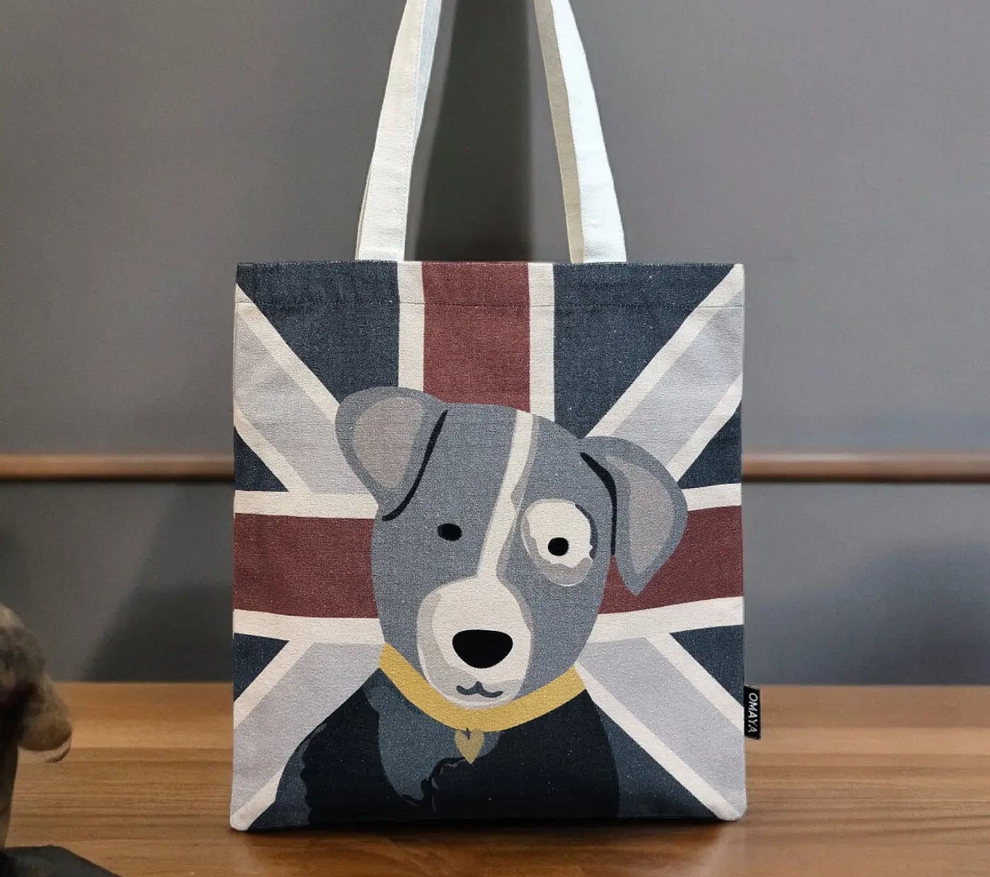 House of Omaya Printed Harley The Pet Rust Canvas Tote Bag 34x36 cm. House of Omaya