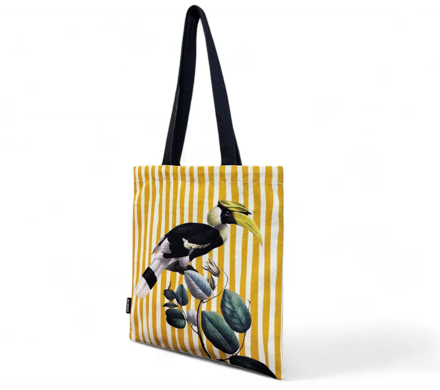 House of Omaya Printed Hornbill bird Canvas design Tote Bag 34X36 cm. House of Omaya