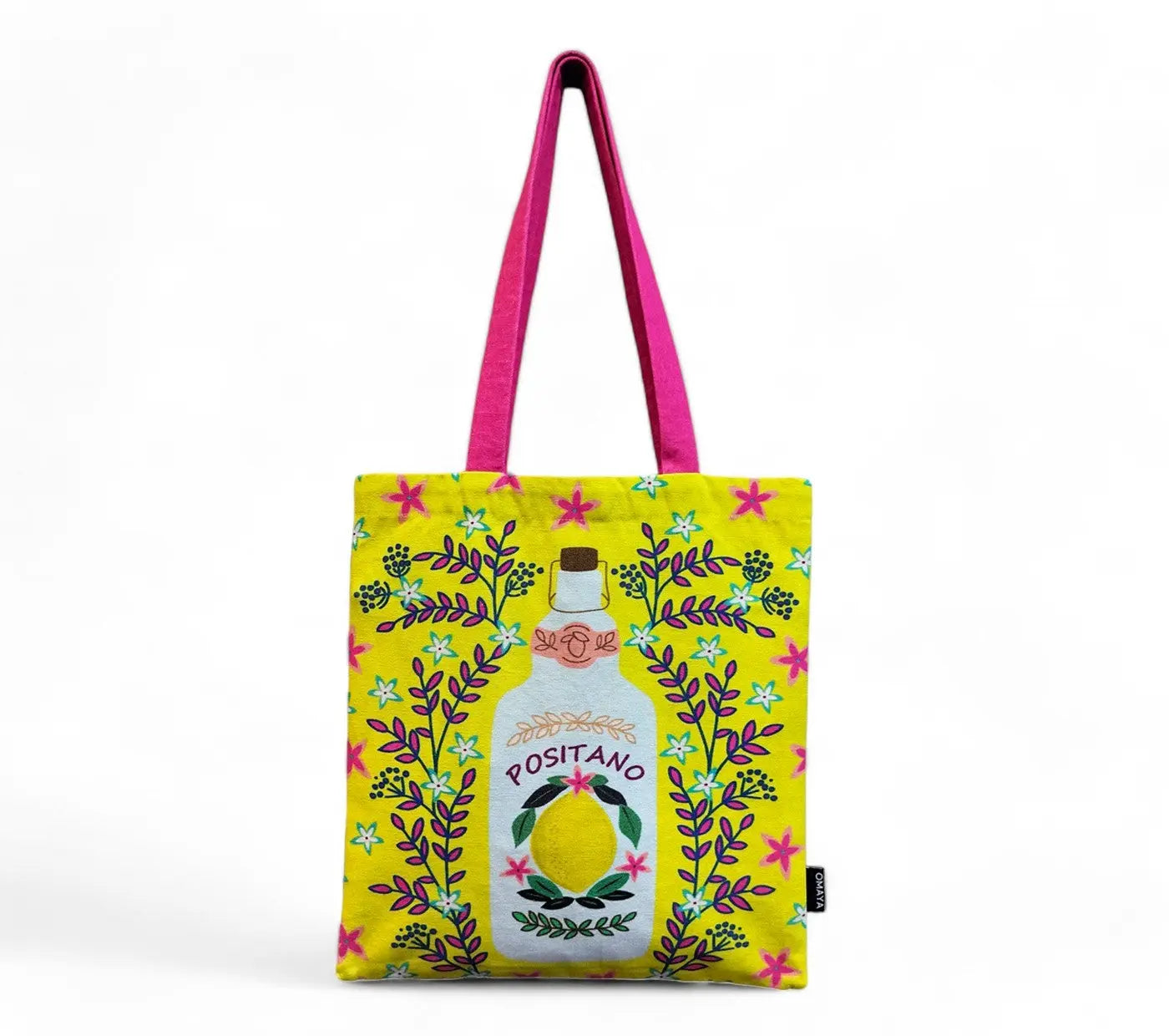 House of Omaya Printed Positano Cotton Canvas Tote Bag 34x36 Cms House of Omaya