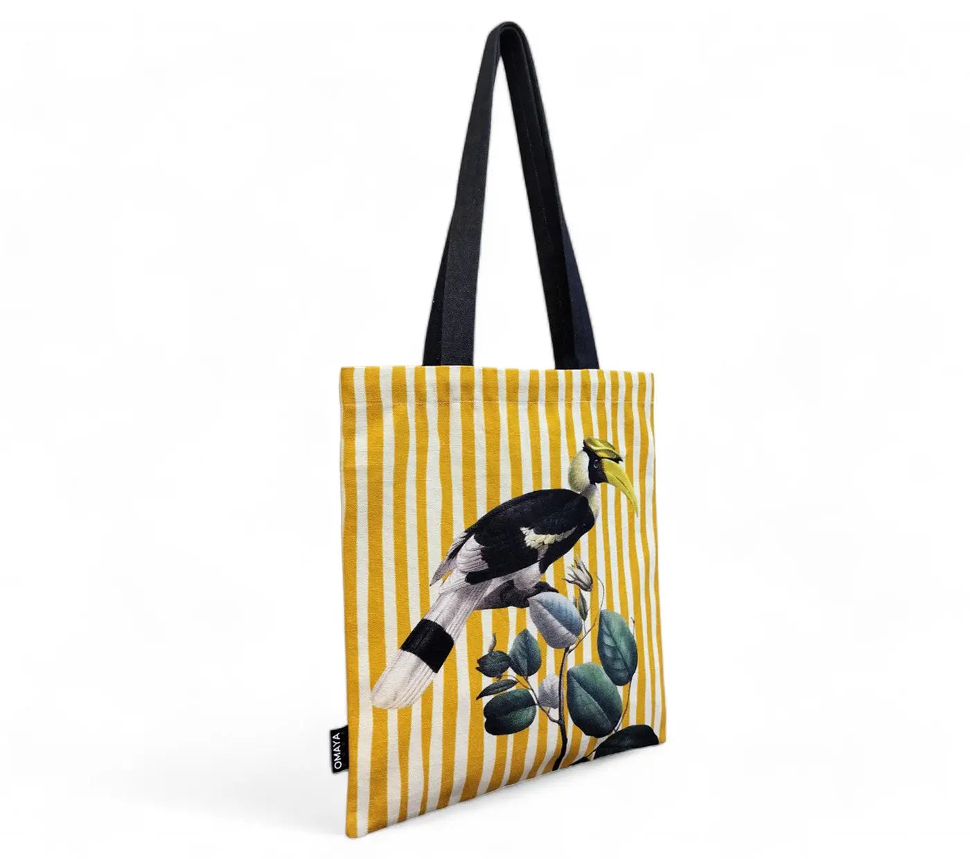 House of Omaya Printed Hornbill bird Canvas design Tote Bag 34X36 cm. House of Omaya