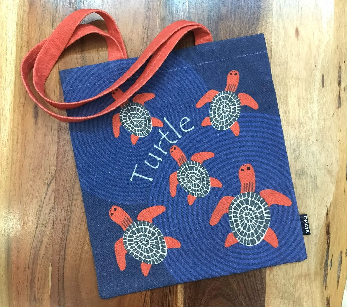 House of Omaya Printed Baby Red Turtle Cotton Canvas Tote Bag (Size 34x36 Cms.) House of Omaya