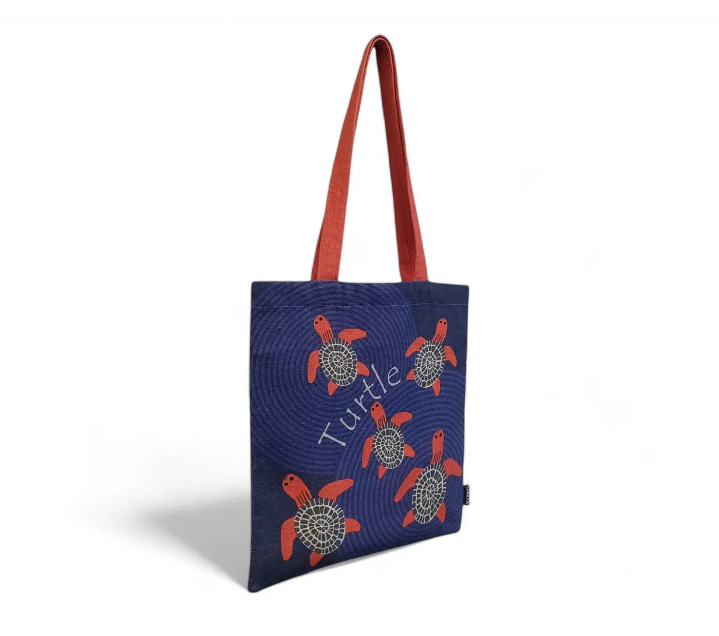 House of Omaya Printed Baby Red Turtle Cotton Canvas Tote Bag (Size 34x36 Cms.) House of Omaya