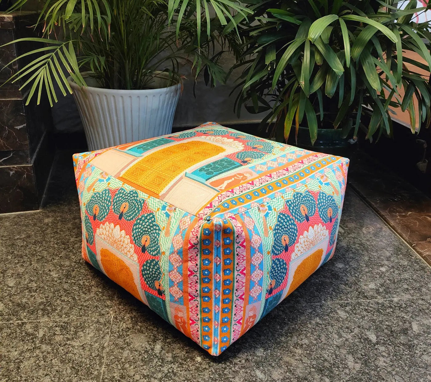 The Peacock Gate Pouffe Product vendor