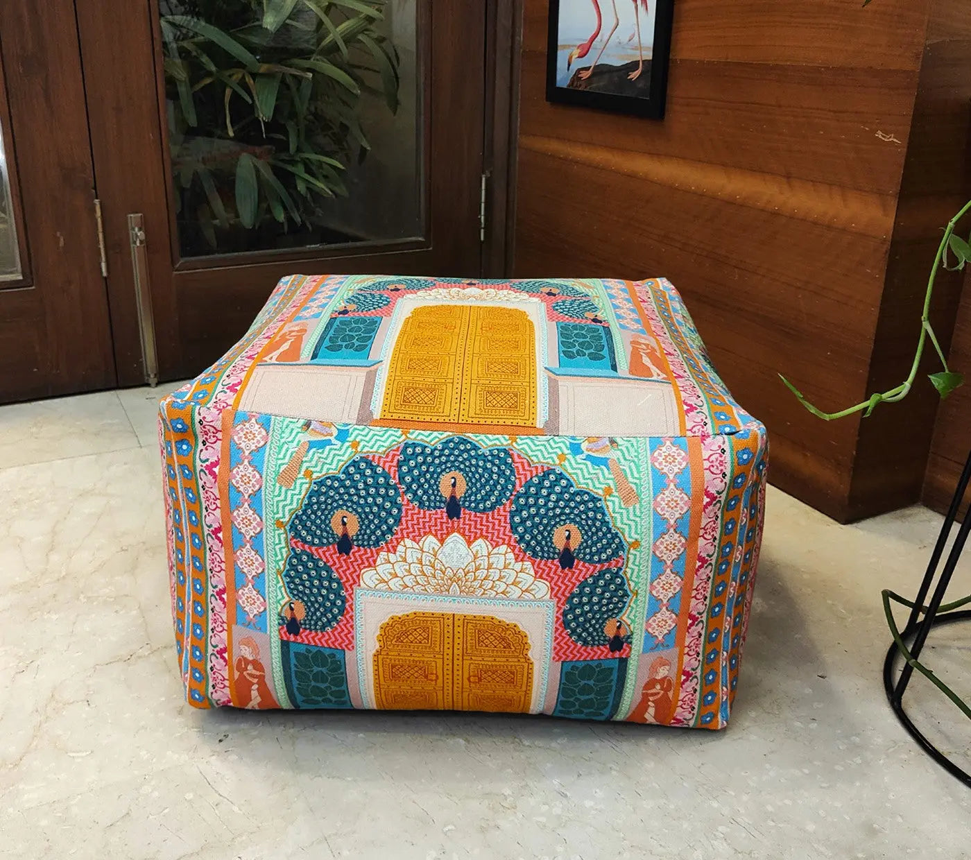 The Peacock Gate Pouffe Product vendor