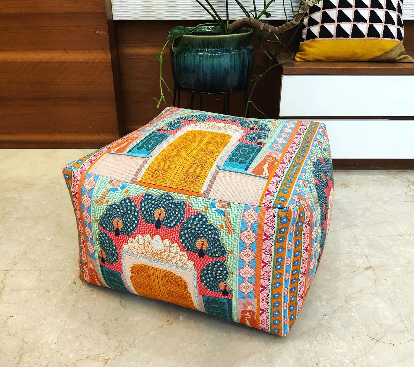 The Peacock Gate Pouffe Product vendor