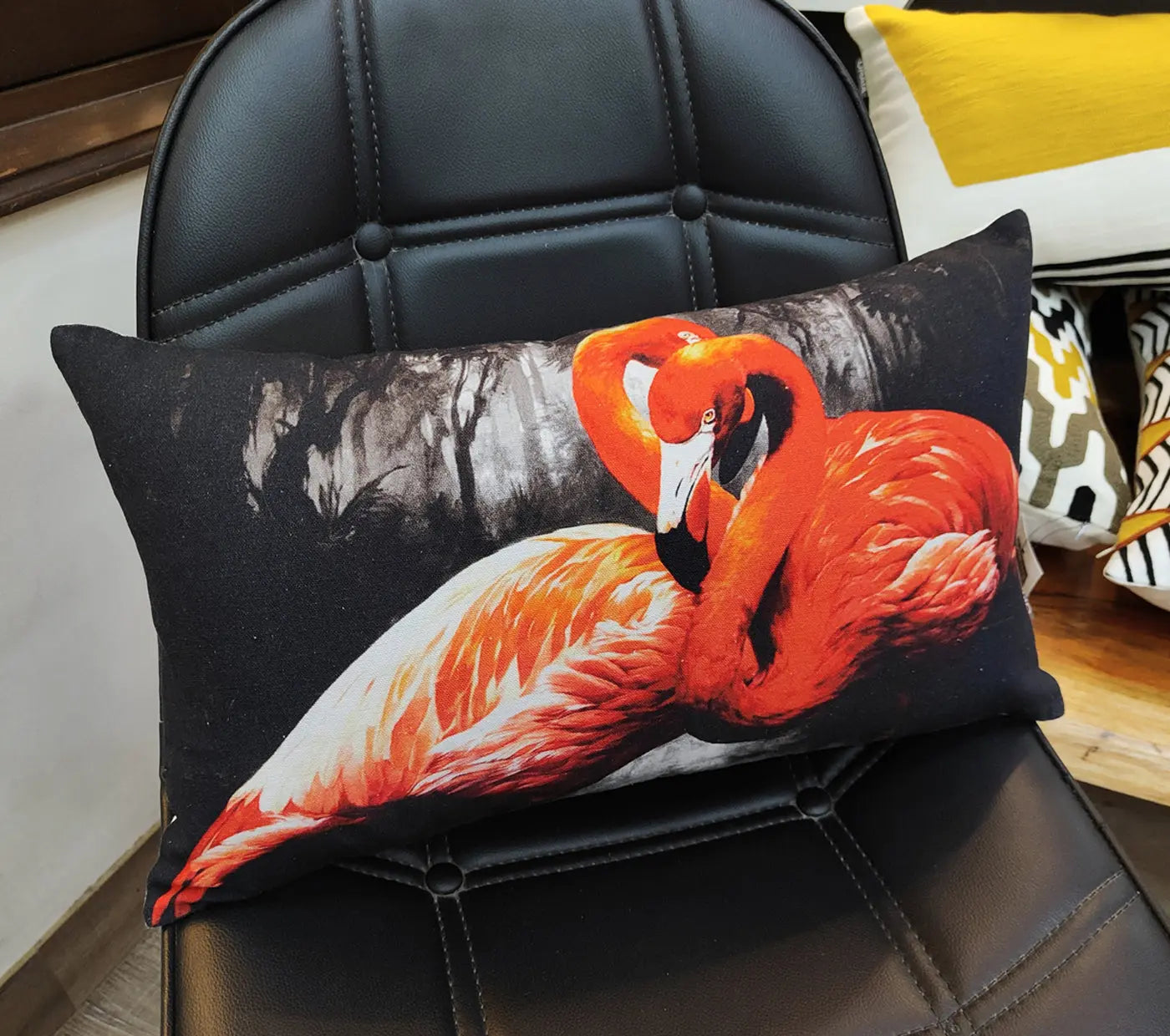 2 Swans Printed Cushion Cover Size 30X50Cms House of Omaya