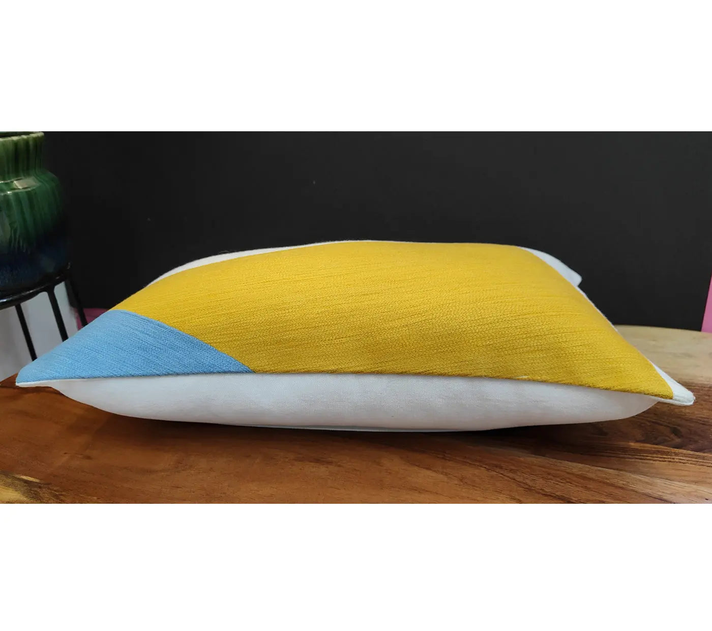 Geo Diagonal Stripes Embroidered Cushion Cover Size 30X50Cms House of Omaya