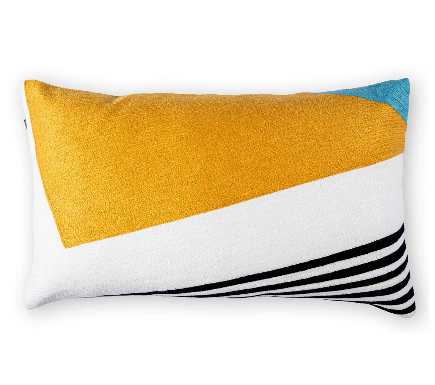 Geo Diagonal Stripes Embroidered Cushion Cover Size 30X50Cms House of Omaya