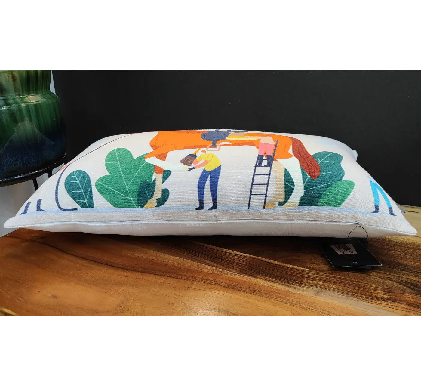 Horse Grooming Printed Cushion Cover Size 30X50Cms House of Omaya