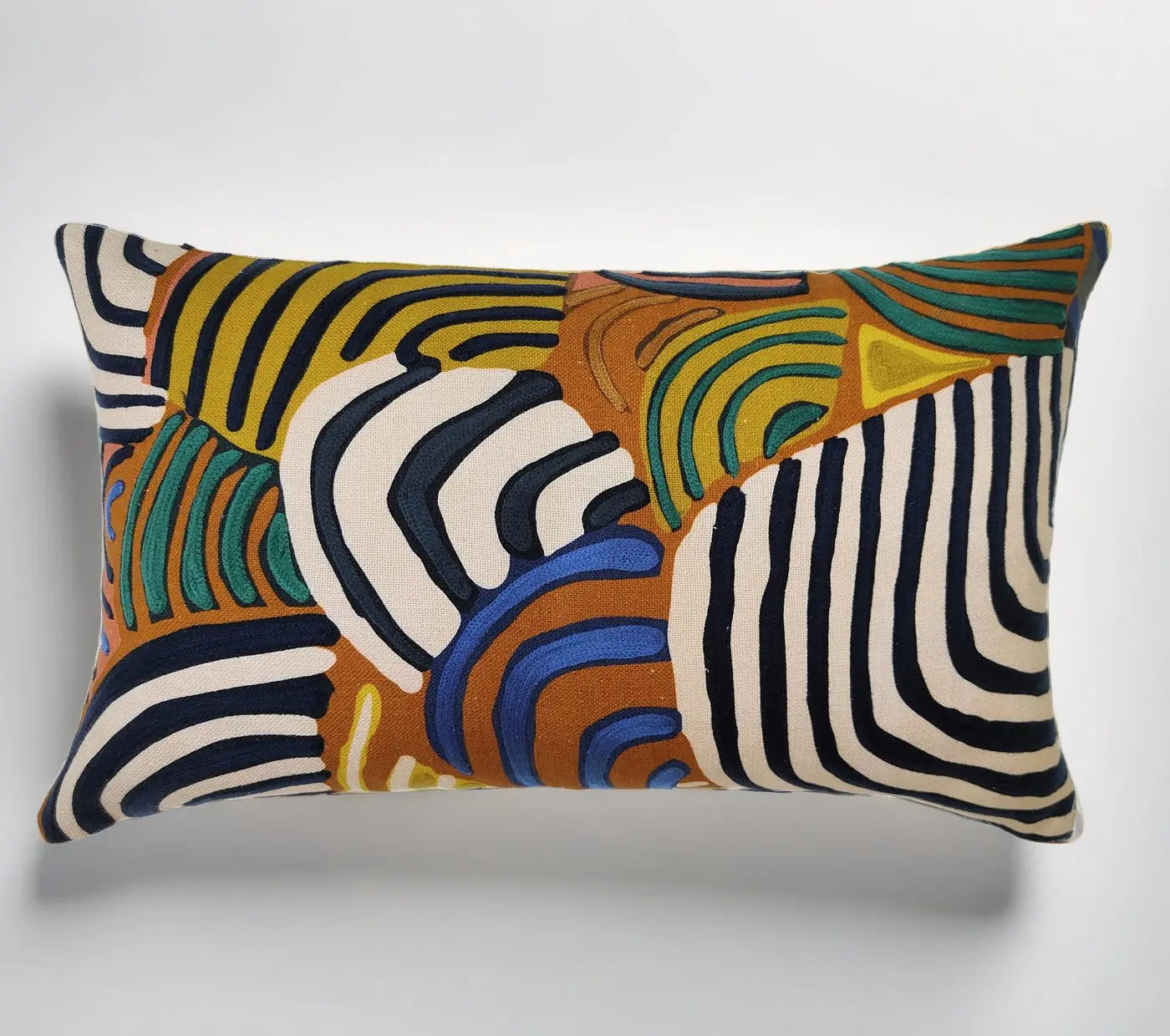 Artistic Printed  Embroidered Cushion Cover Size 30X50Cms House of Omaya