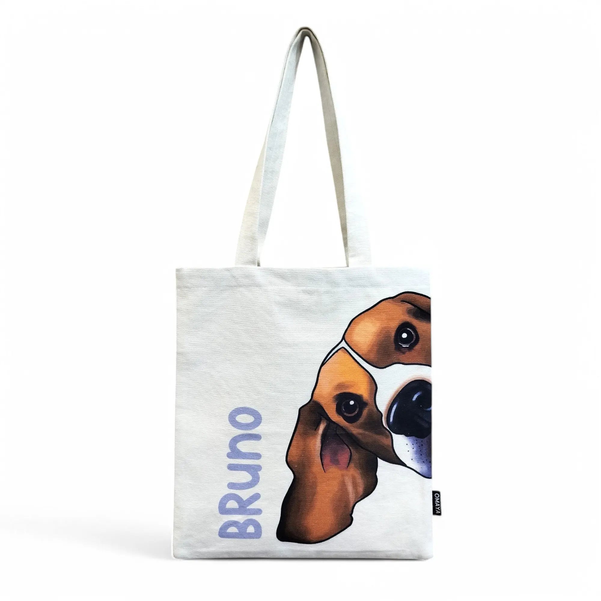 "Personalized Beagle Peek Tote – Bruno Edition" Size - 34X36 Product vendor