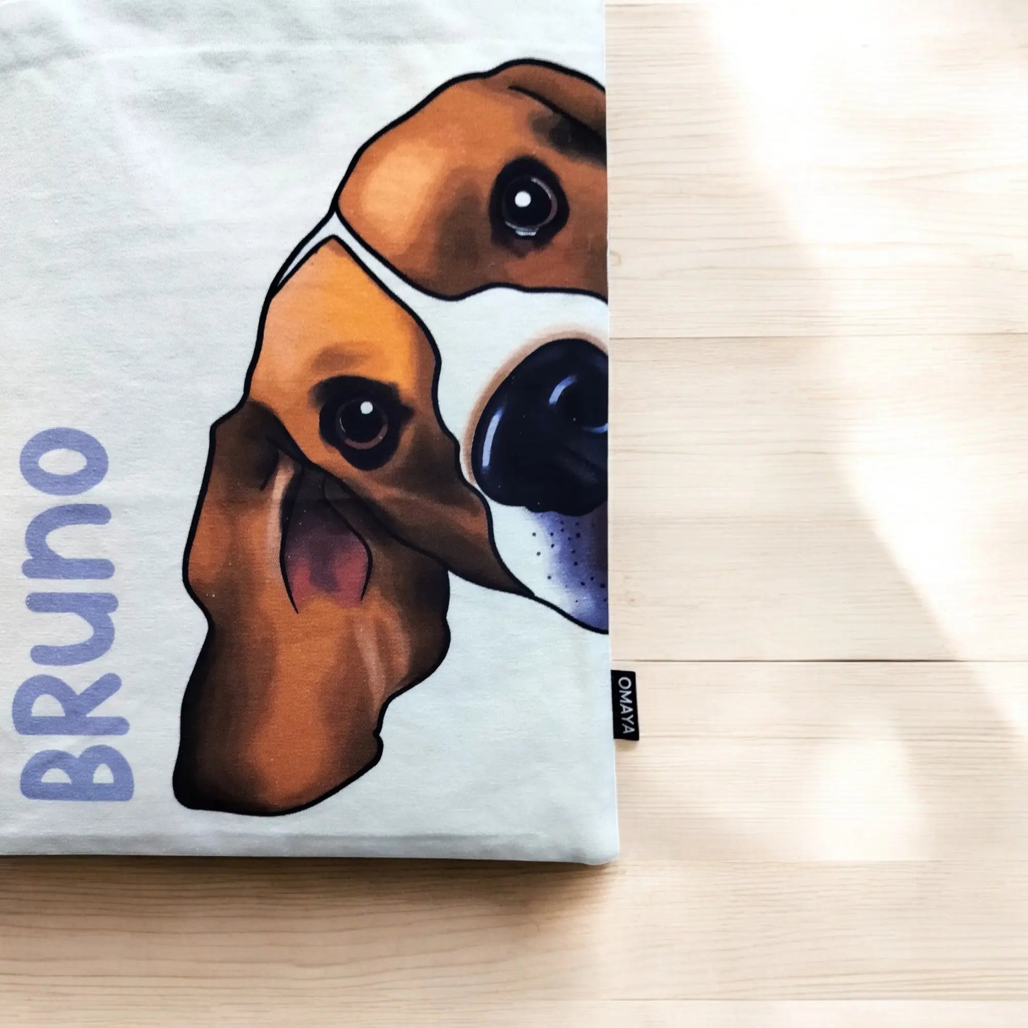 "Personalized Beagle Peek Tote – Bruno Edition" Size - 34X36 Product vendor