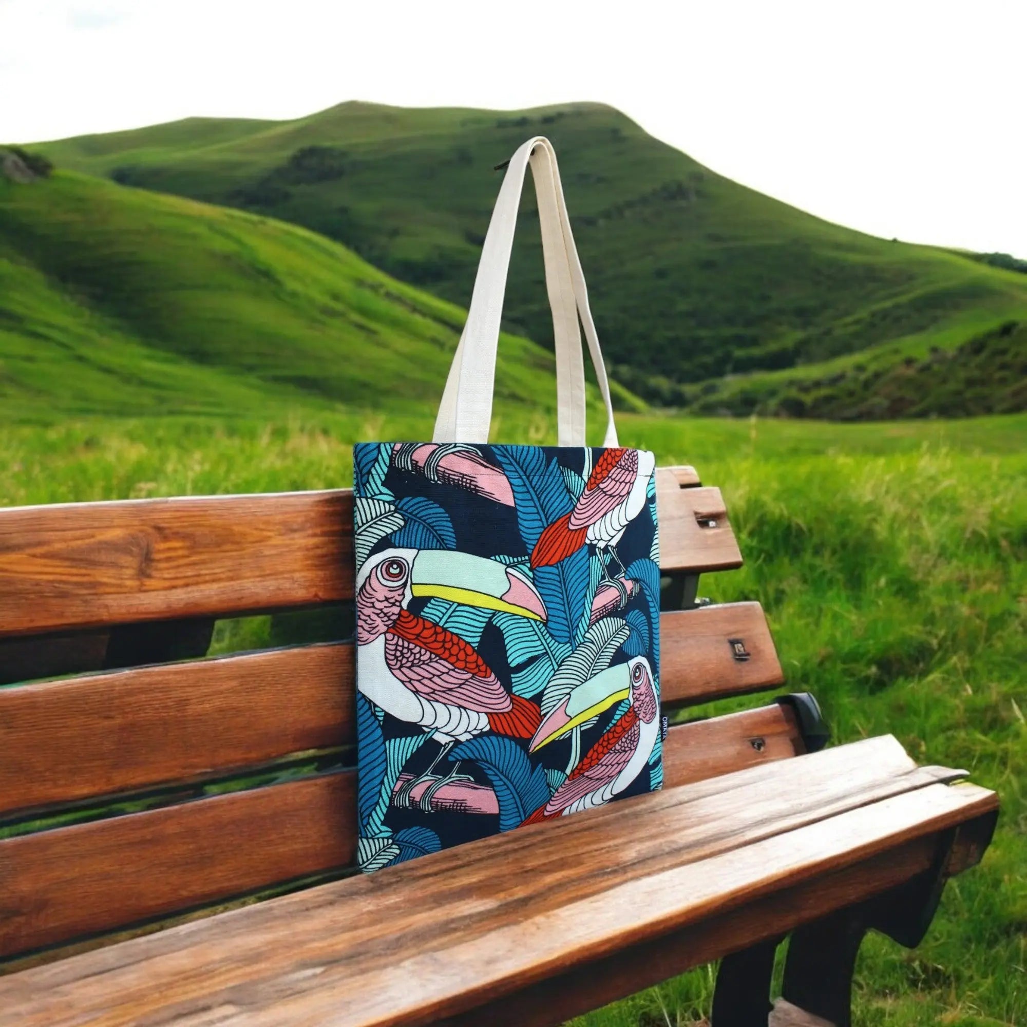 House of Omaya Cotton Canvas Toucan Printed Tote Bag Size 34X36 Cms. Product vendor