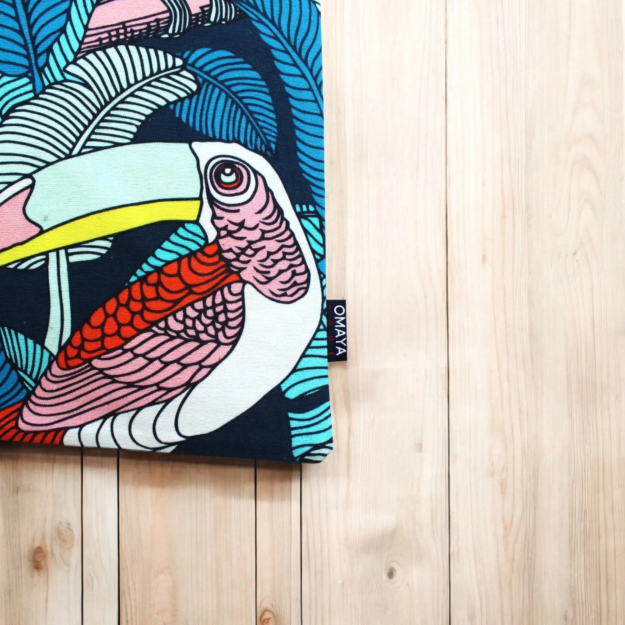 House of Omaya Cotton Canvas Toucan Printed Tote Bag Size 34X36 Cms. Product vendor