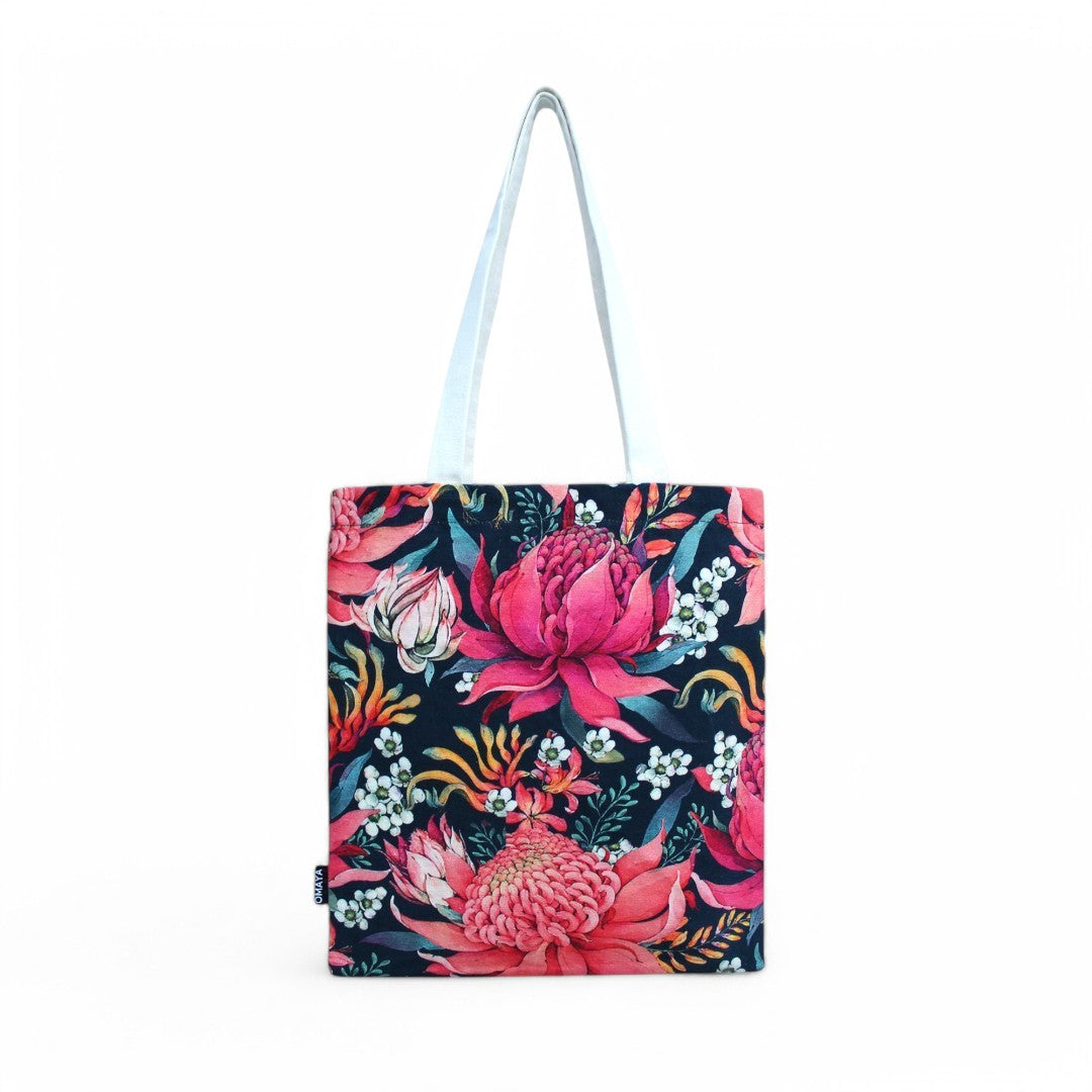 Blossom Elegance Tote Bag – Floral Chic Design Cotton Canvas Tote Bag 34x36 Cms