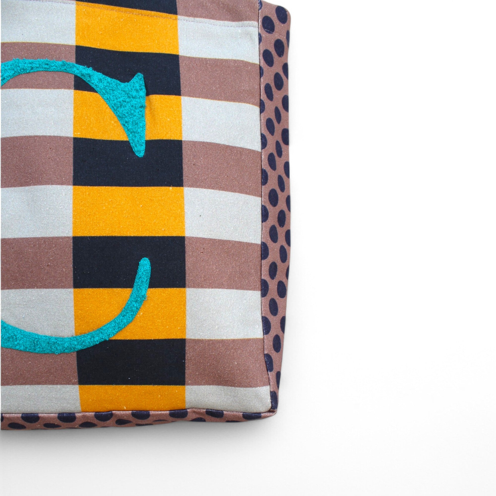 House of Omaya ( C )Alphabet Printed Customizable Embroidery Name Initial Canvas Tote bag 34x36 cm. Personalized tote bag Name Initial tote bag