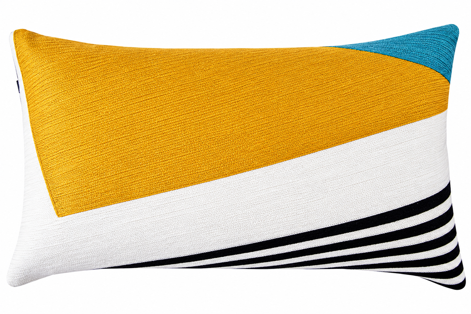 Geo Diagonal Stripes Embroidered Cushion Cover 30X50 Cms