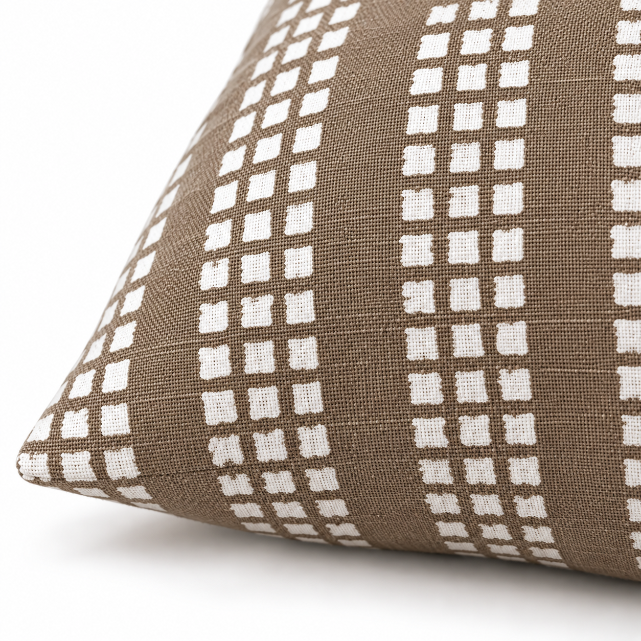 Geometrical Bagru Handclock Printed Cushion Cover 45X45 Cms (light brown)