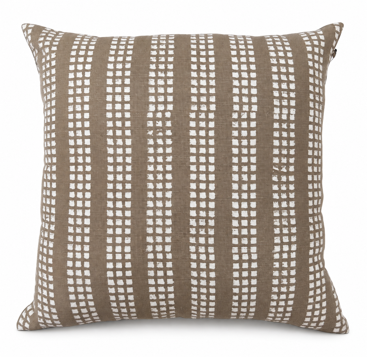 Geometrical Bagru Handclock Printed Cushion Cover 45X45 Cms (light brown)