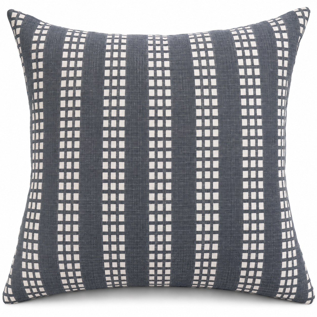 Geometrical Bagru Handblock Printed Cushion Cover 45X45 Cms (Dark Grey)