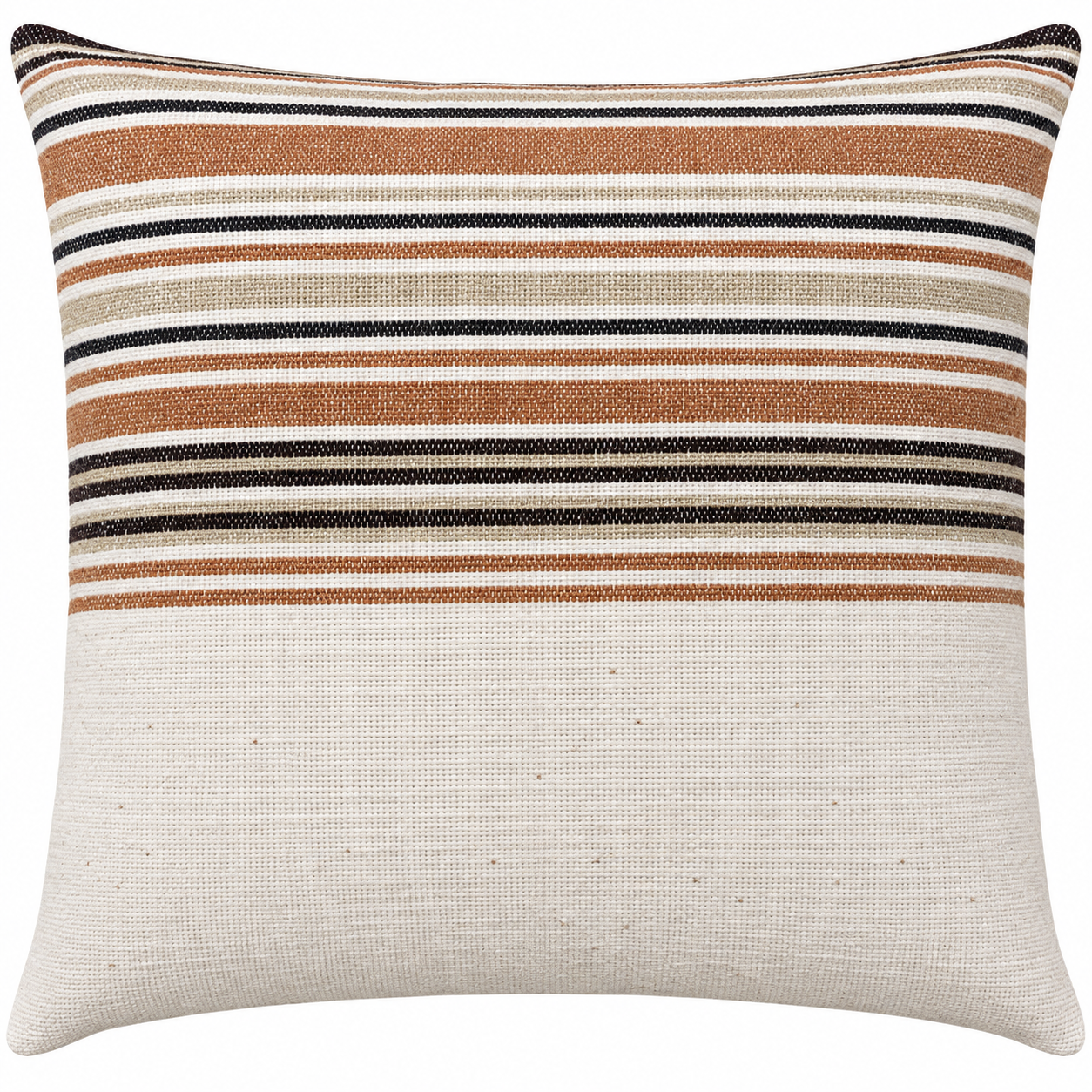 Handloom Woven Rust red Striped Cushion Cover 45X45 Cms