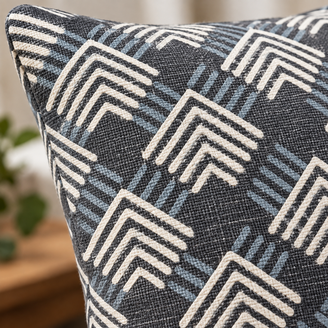 Geometrical Bagru Handblock Printed Cushion Cover 50X50 Cms
