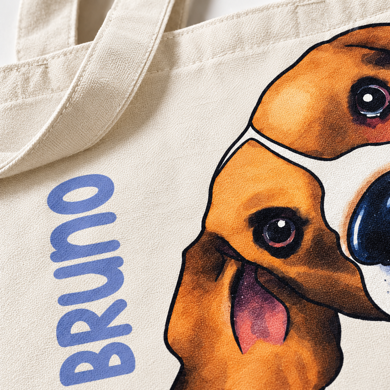 Bruno Dog Printed Cotton Canvas Tote Bag – 36 × 40 cm