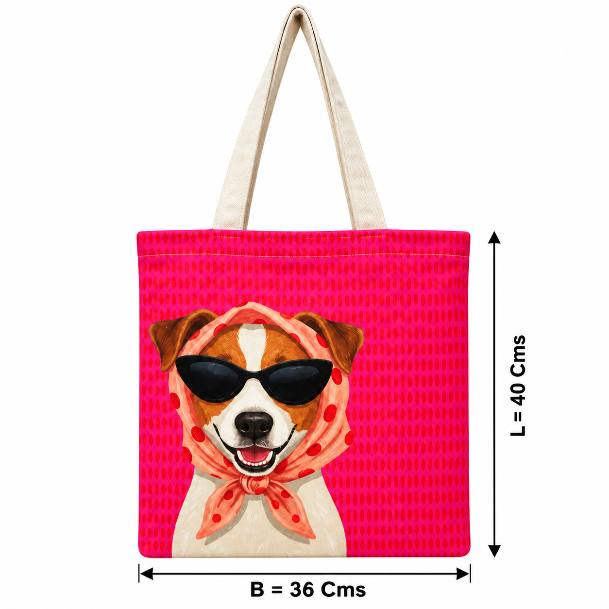 The Devil Wears Prada Dog Print Cotton Canvas Tote Bag – 36 × 40 cm