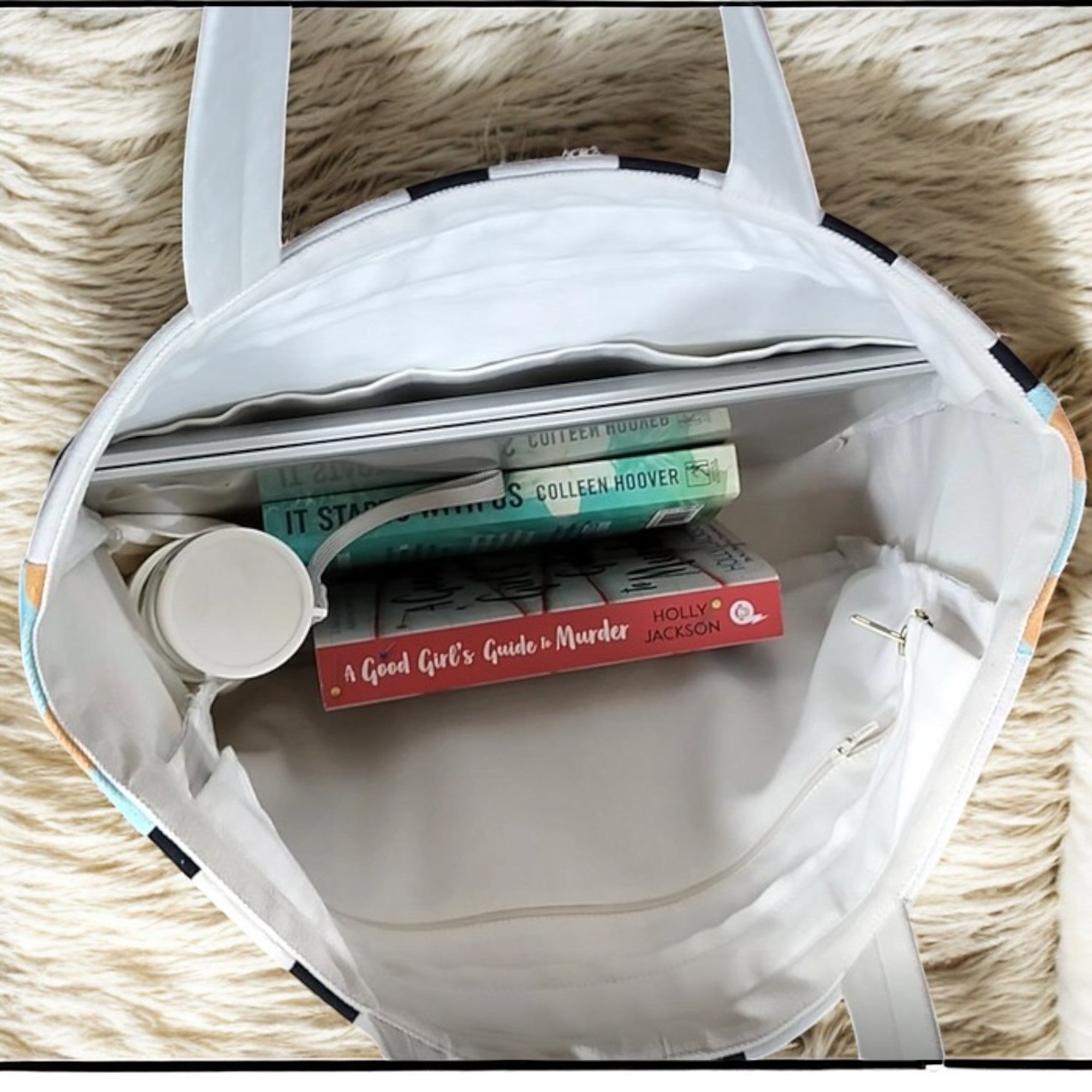 House of Omaya ( C )Alphabet Printed Customizable Embroidery Name Initial Canvas Tote bag 34x36 cm. Personalized tote bag Name Initial tote bag